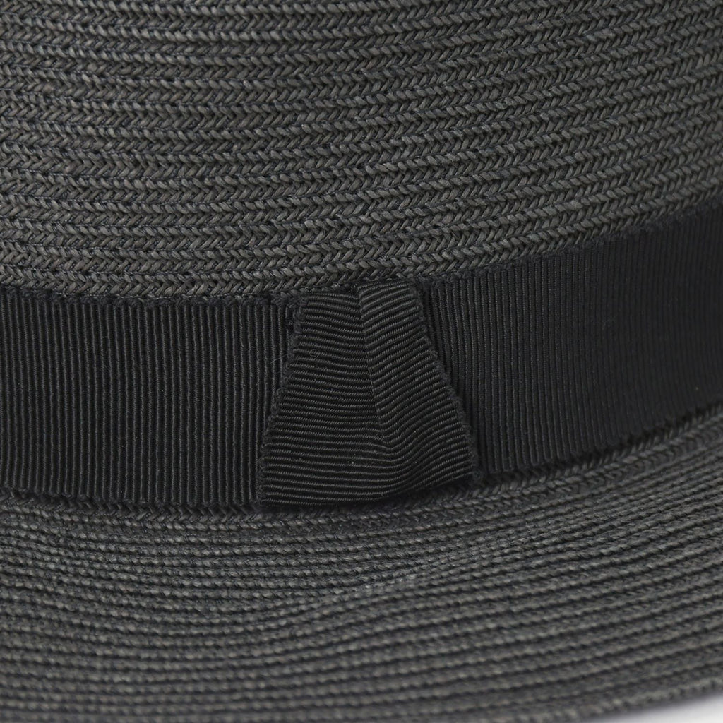 Hermes Hat 57 Straw Hat Black Gray — view 3