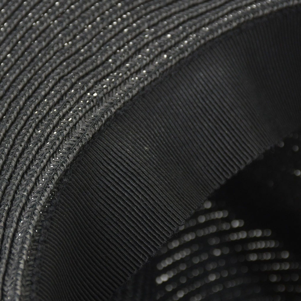 Hermes Hat 57 Straw Hat Black Gray — view 8