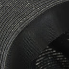 Hermes Hat 57 Straw Hat Black Gray — view 8