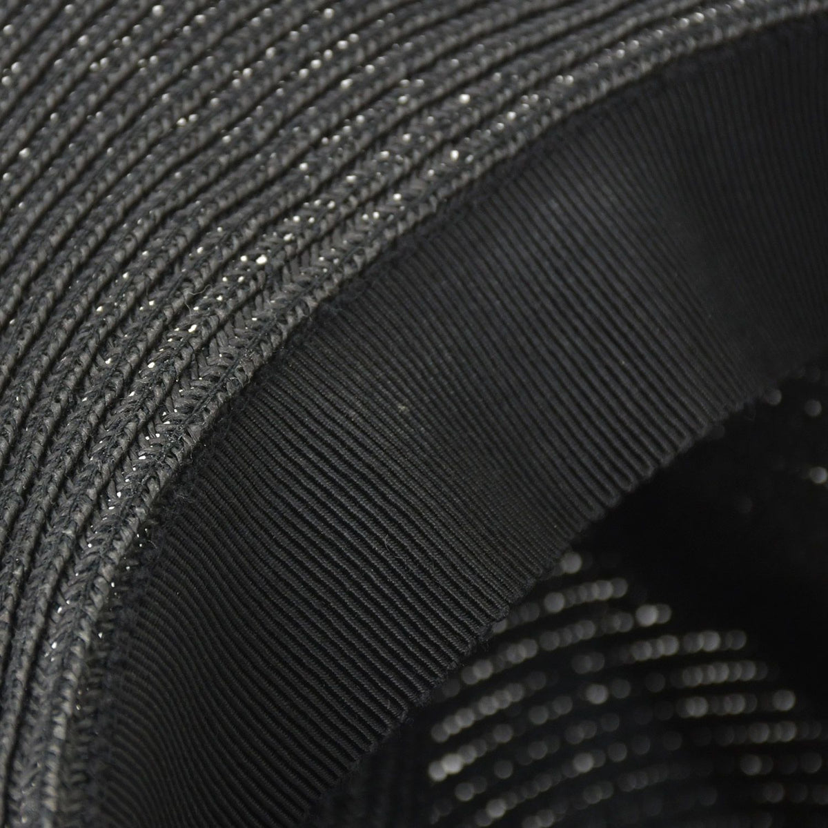 Hermes Hat 57 Straw Hat Black Gray — view 8
