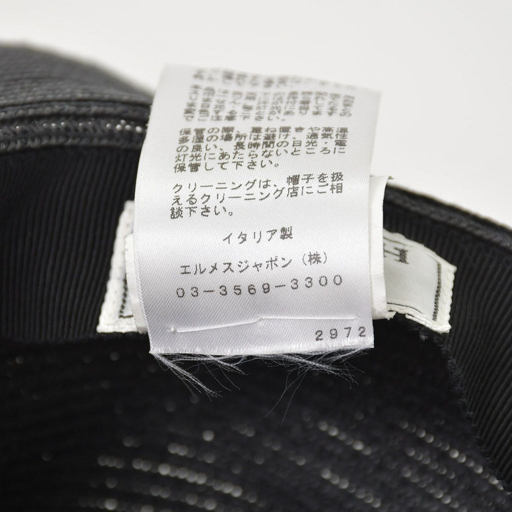 Hermes Hat 57 Straw Hat Black Gray — view 7