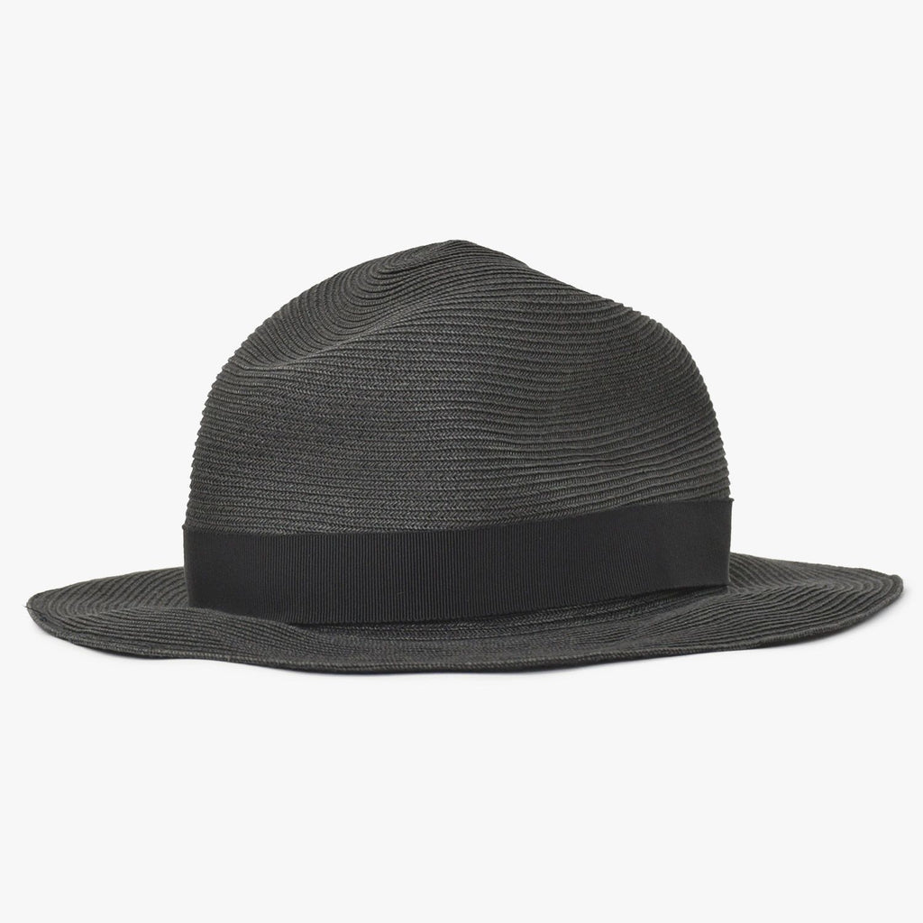 Hermes Hat 57 Straw Hat Black Gray — view 2