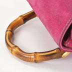 Gucci Bamboo Mini Backpack Pink Suede 003 Gold Vintage — view 6