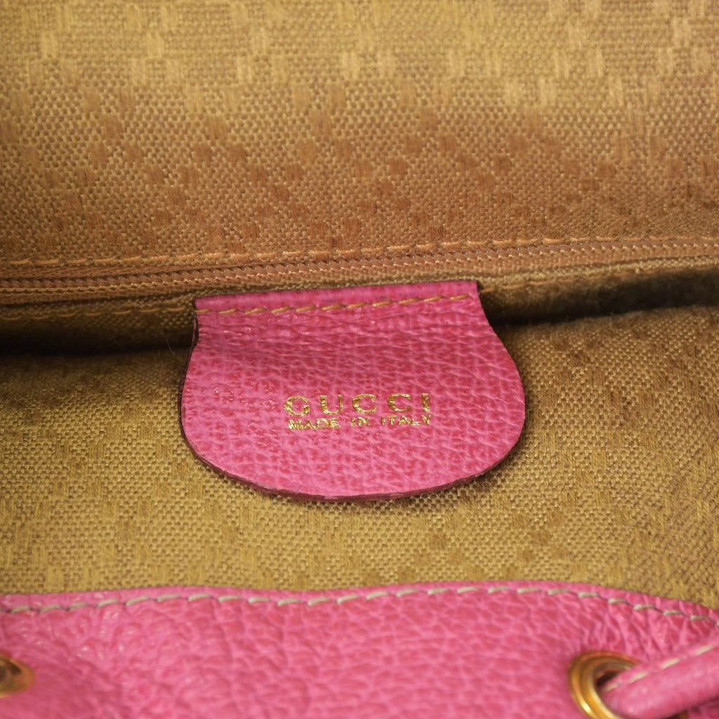 Gucci Bamboo Mini Backpack Pink Suede 003 Gold Vintage — view 8