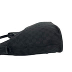 Gucci GG Logo Pattern Canvas Leather Shoulder Bag Tote Black — view 5