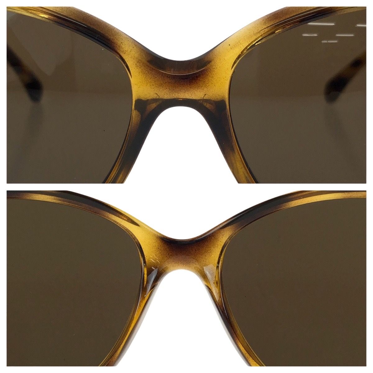 Chanel CC Logo Brown Gold Acetate Metal Sunglasses Eyewear — view 5
