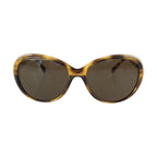 Chanel CC Logo Brown Gold Acetate Metal Sunglasses Eyewear — view 2