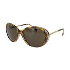 Chanel CC Logo Brown Gold Acetate Metal Sunglasses Eyewear