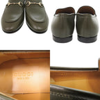 Gucci Jordan Horsebit Guccissima Leather 38.5 Olive Loafers — view 9