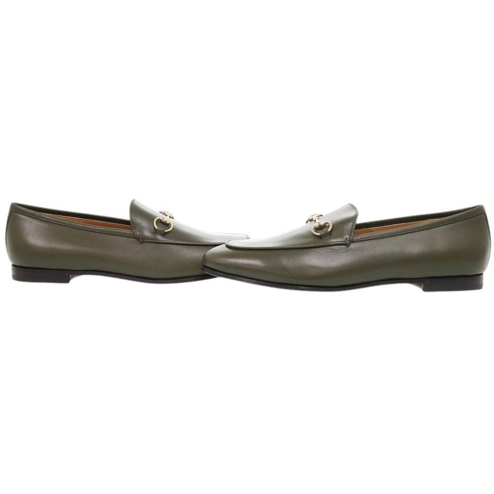 Gucci Jordan Horsebit Guccissima Leather 38.5 Olive Loafers — view 6