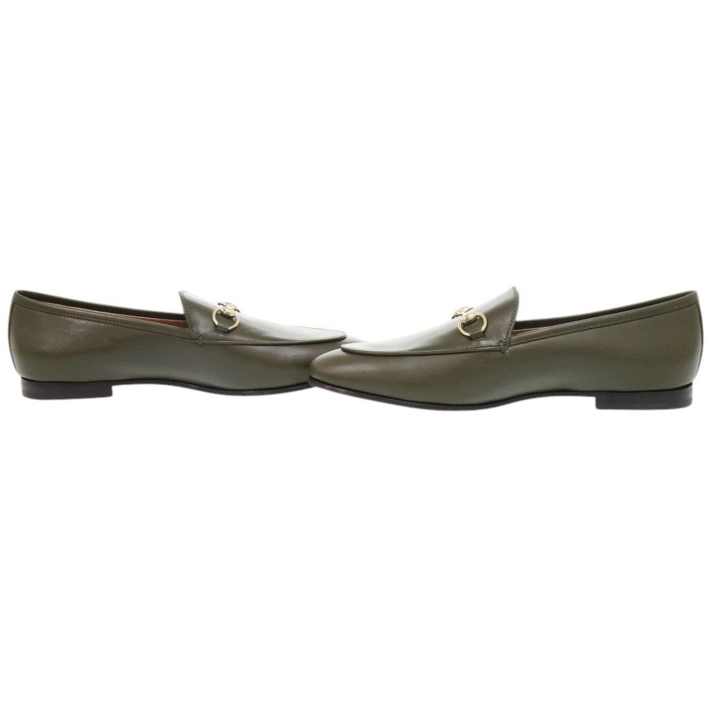 Gucci Jordan Horsebit Guccissima Leather 38.5 Olive Loafers — view 7