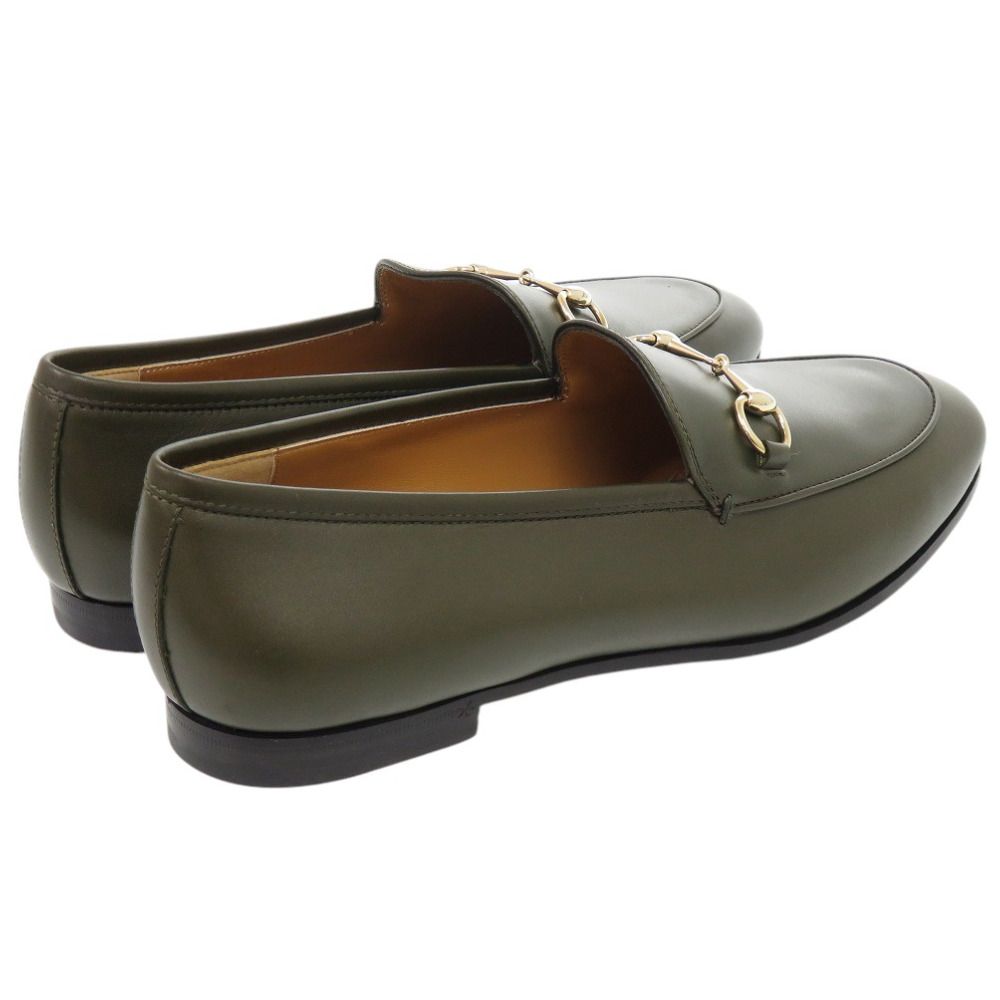 Gucci Jordan Horsebit Guccissima Leather 38.5 Olive Loafers — view 3