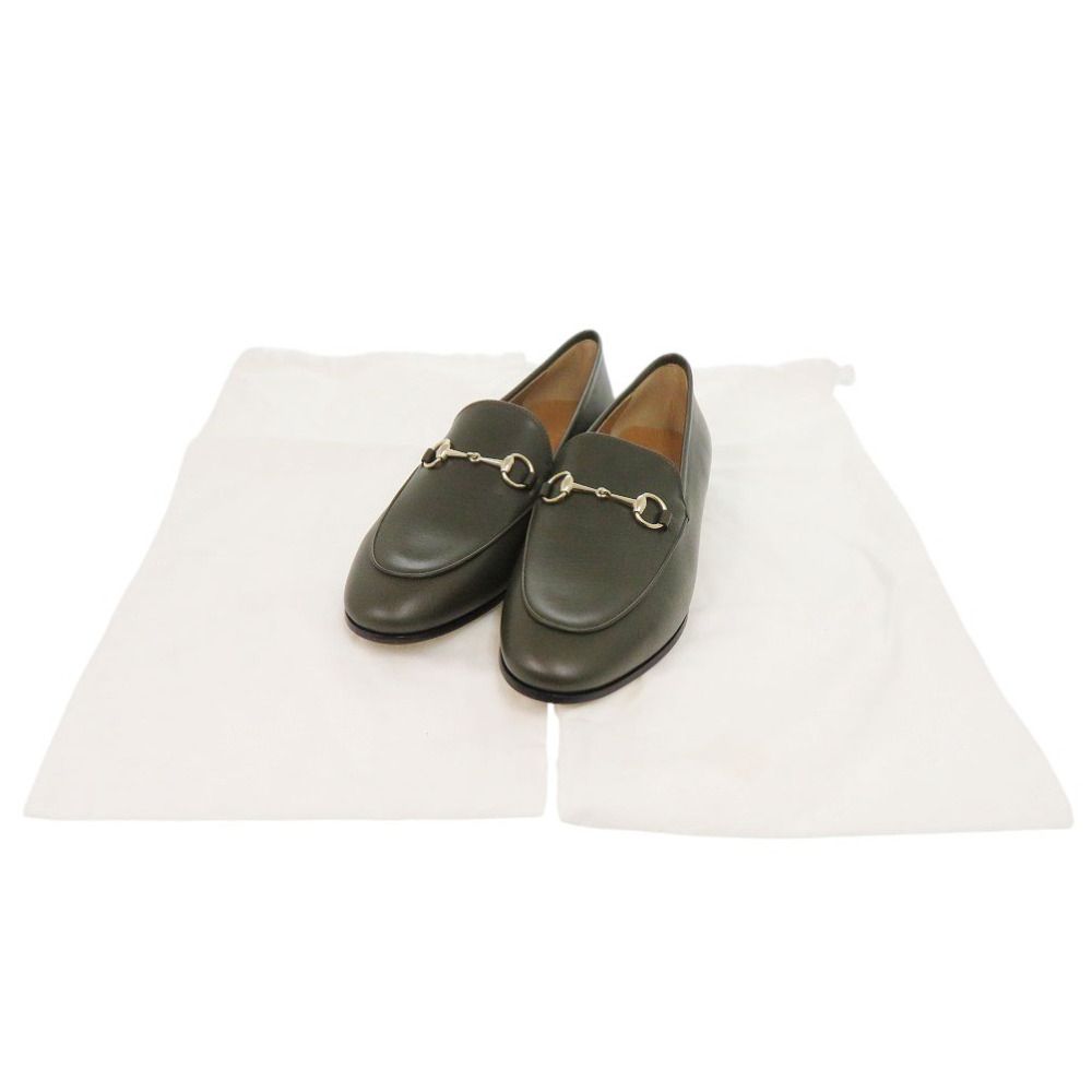 Gucci Jordan Horsebit Guccissima Leather 38.5 Olive Loafers — view 2