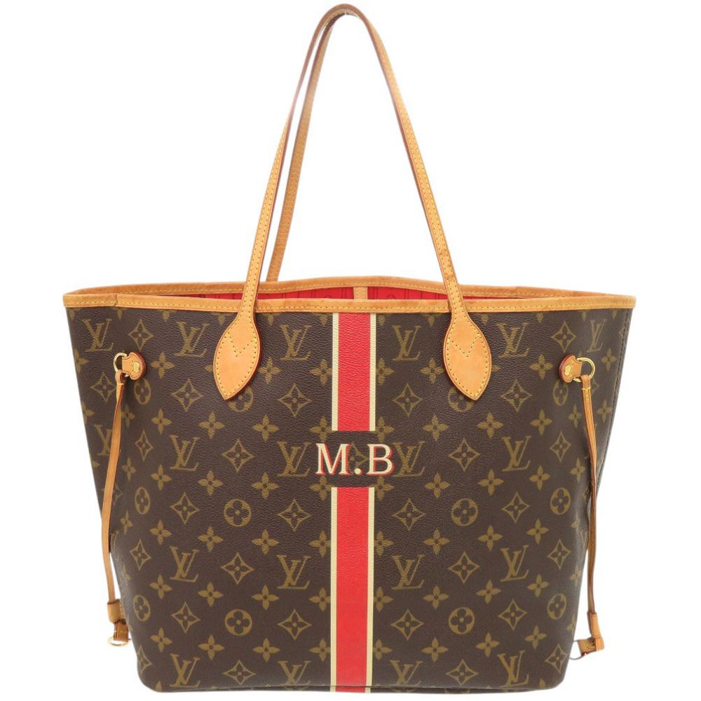 Louis Vuitton Neverfull MM Monogram Red Tote