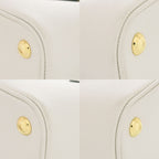 Prada 2-Way Saffiano Triangle Leather Ivory Handbag — view 4