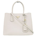 Prada 2-Way Saffiano Triangle Leather Ivory Handbag