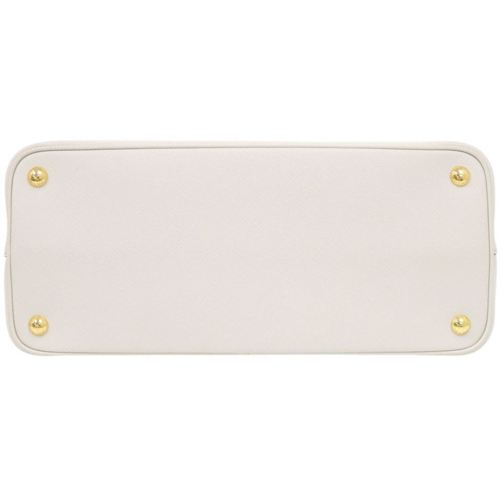 Prada 2-Way Saffiano Triangle Leather Ivory Handbag — view 3