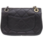 Chanel Quilted Clip Coco Lambskin Black Chain Shoulder — view 2