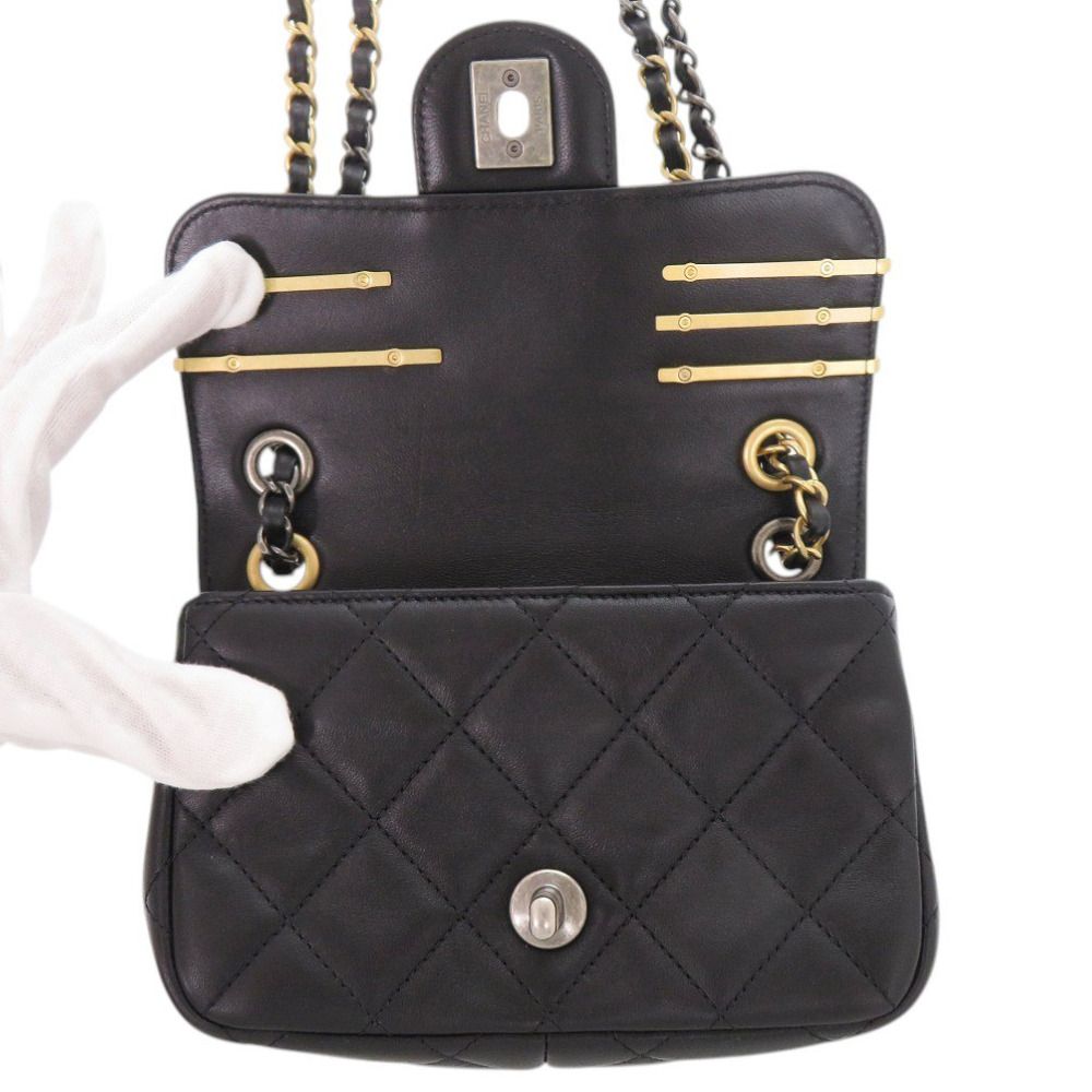 Chanel Quilted Clip Coco Lambskin Black Chain Shoulder — view 5