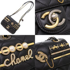 Chanel Quilted Clip Coco Lambskin Black Chain Shoulder — view 9