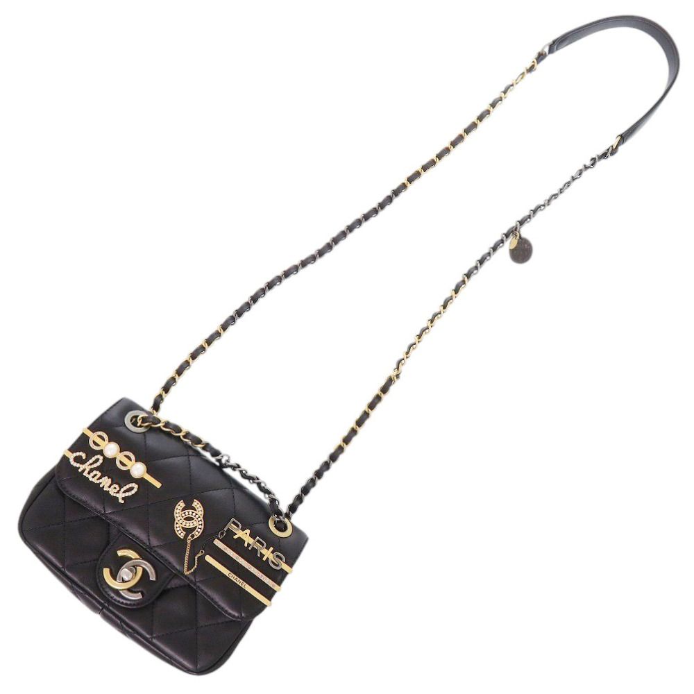 Chanel Quilted Clip Coco Lambskin Black Chain Shoulder — view 8