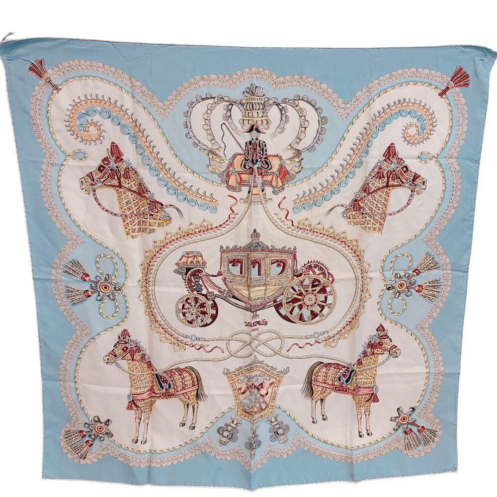 Hermes Paperoles Carriage Pattern Carre 90 Scarf — view 2