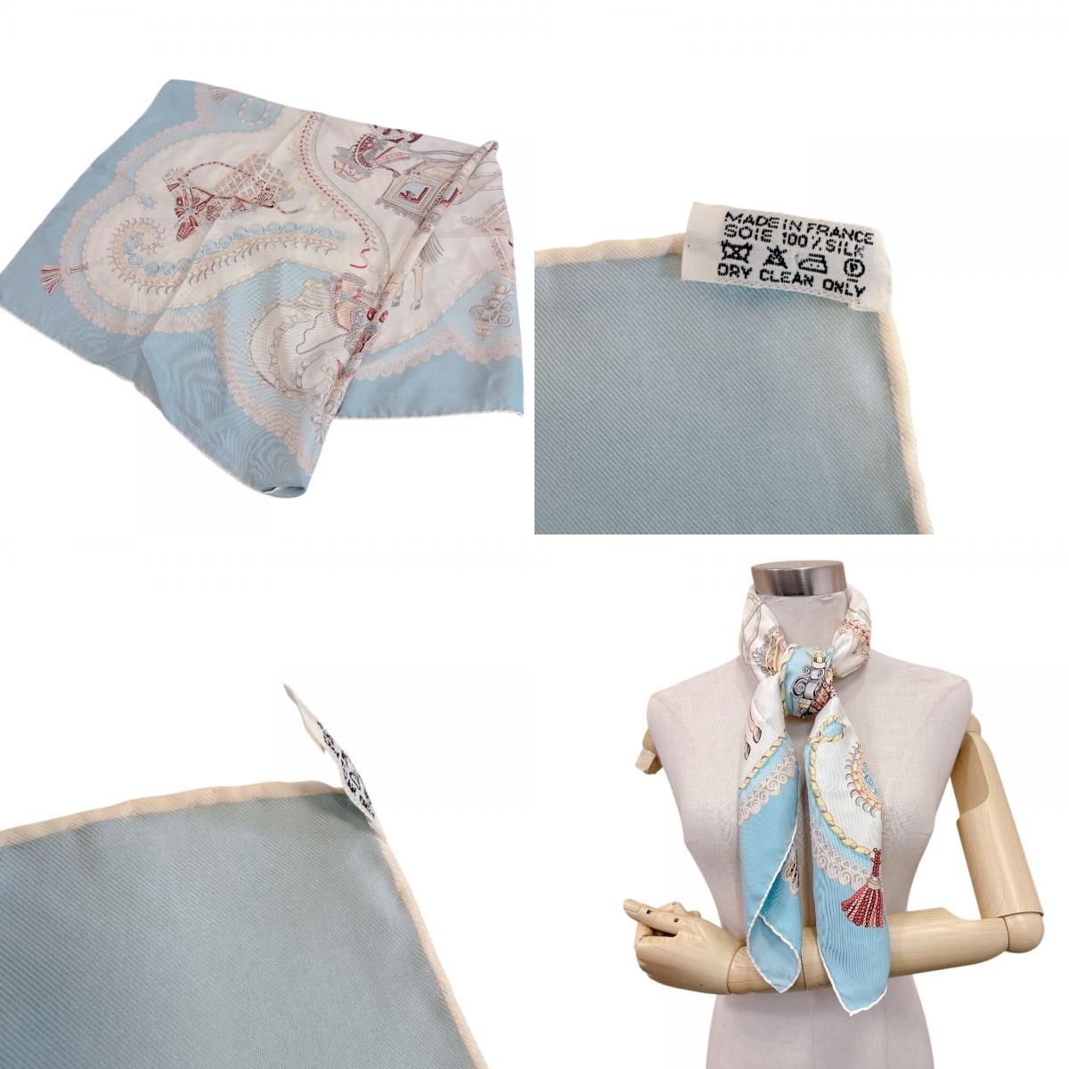 Hermes Paperoles Carriage Pattern Carre 90 Scarf — view 8