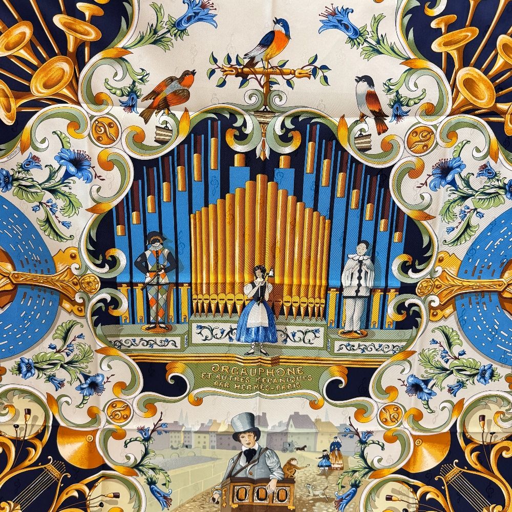 Hermes Shawl Carre 90 Orgauphone Et Autres Mecaniques Pipe Organ and Mechanical — view 7