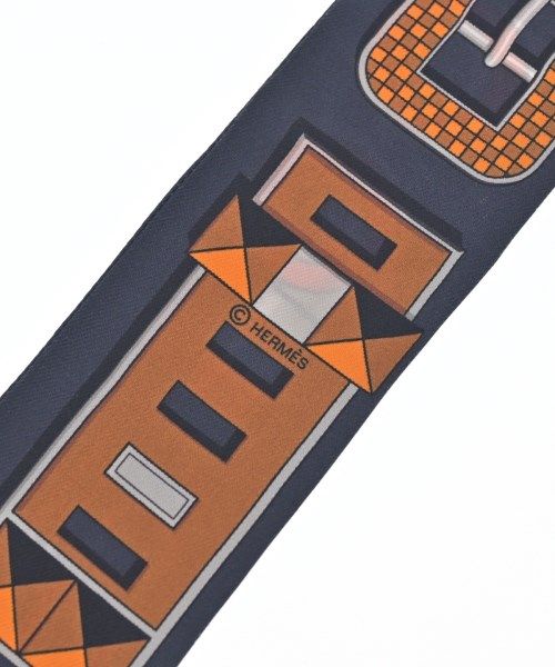 Hermes Bandana Scarf Navy — view 5