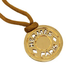 Hermes Series Gold Plated Leather Necklace