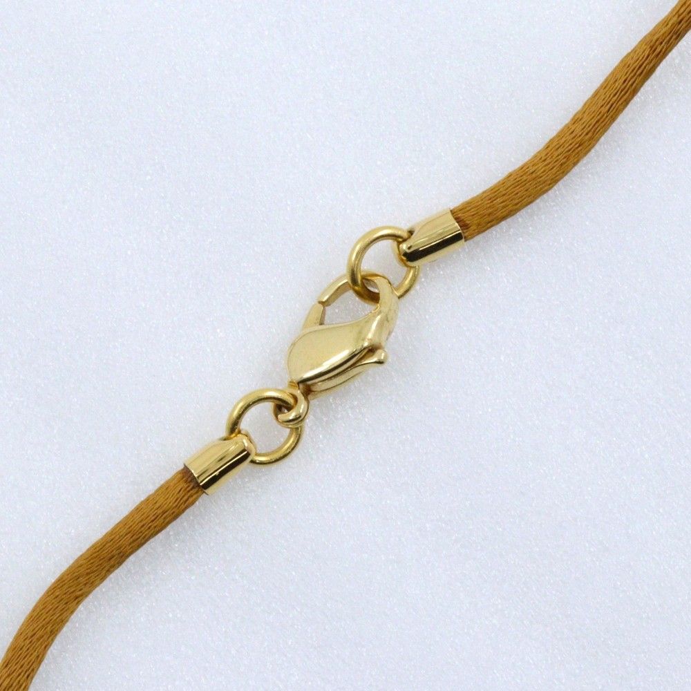 Hermes Series Gold Plated Leather Necklace — view 4