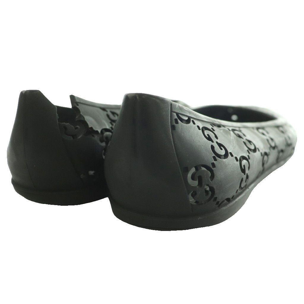 Gucci GG Pattern Rubber Shoes Flat Logo Interlocking One Color 37 Black SS — view 5