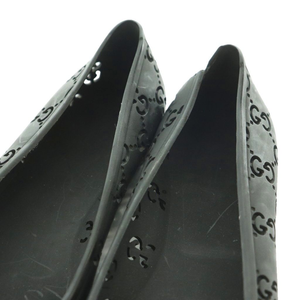 Gucci GG Pattern Rubber Shoes Flat Logo Interlocking One Color 37 Black SS — view 4