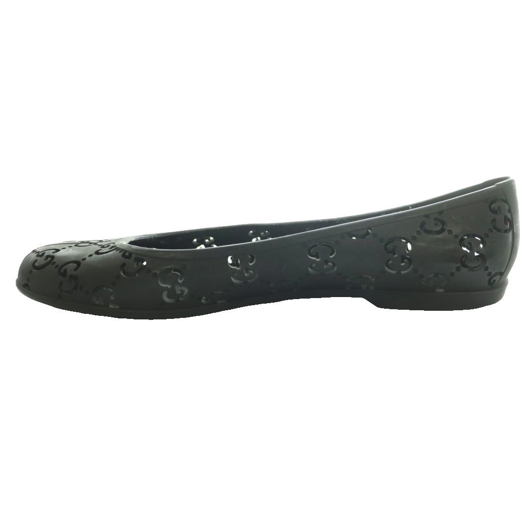 Gucci GG Pattern Rubber Shoes Flat Logo Interlocking One Color 37 Black SS — view 2