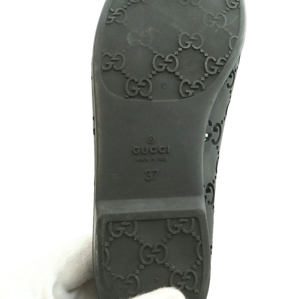 Gucci GG Pattern Rubber Shoes Flat Logo Interlocking One Color 37 Black SS — view 7