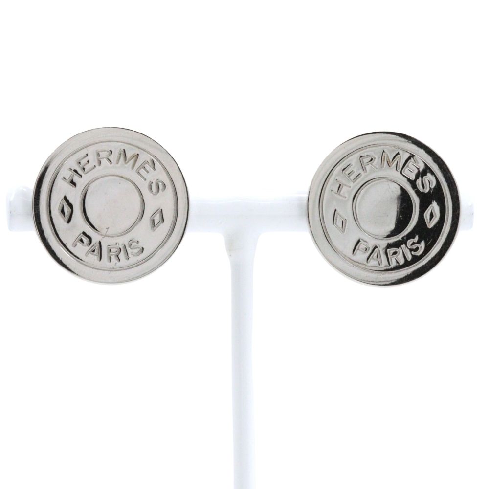 Hermes Series Metal Silver Earrings