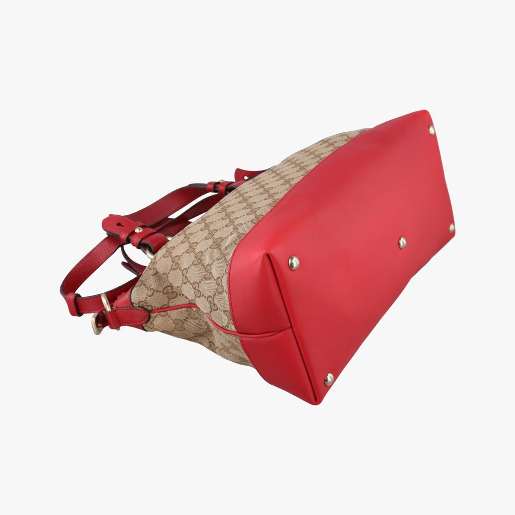 Gucci Valentine Heart Charm Beige Red Canvas Leather Keychain — view 7