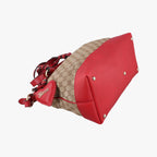 Gucci Valentine Heart Charm Beige Red Canvas Leather Keychain — view 5