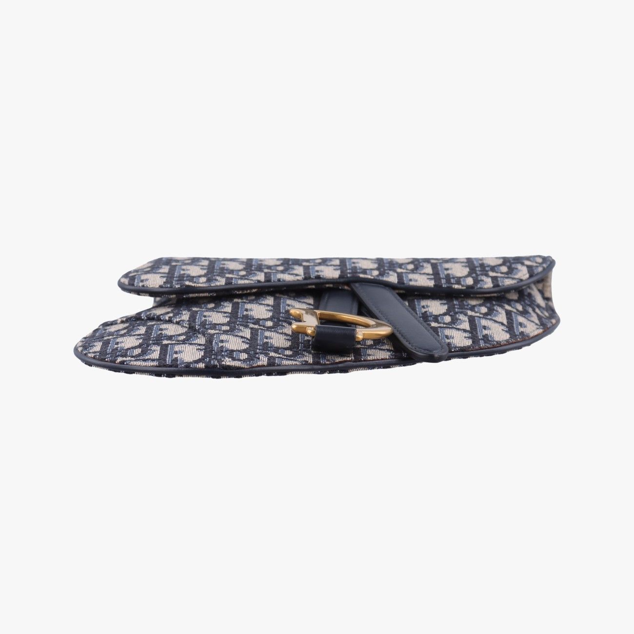 Dior Saddle Bag Gray Navy Jacquard Leather — view 3