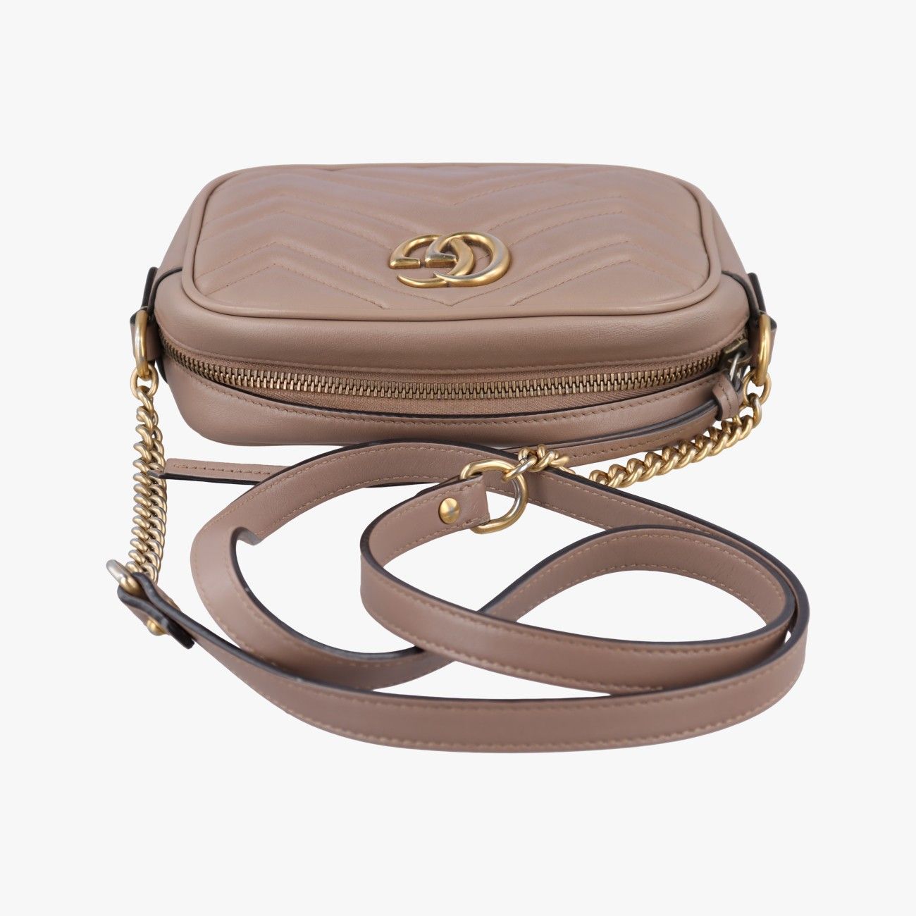 Gucci GG Marmont Beige Leather Shoulder — view 8