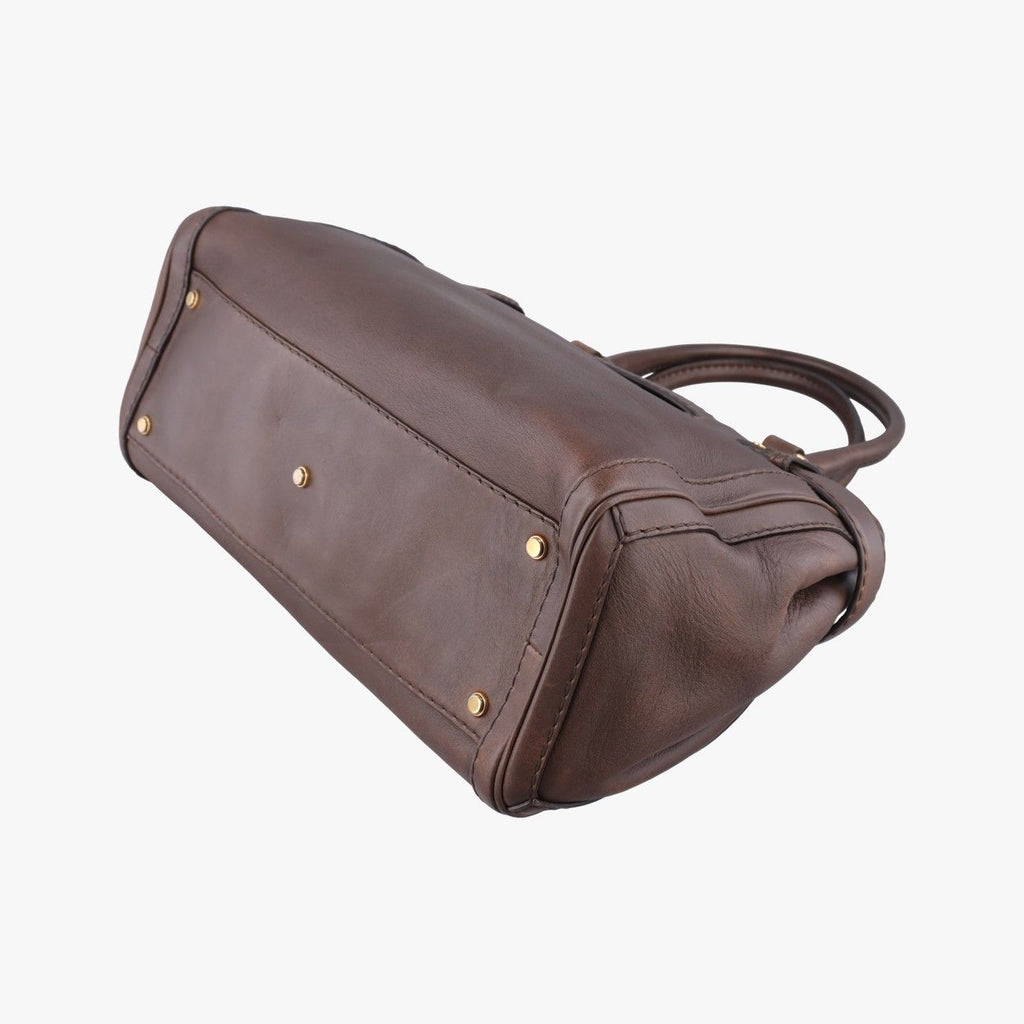 Gucci GG Running Camel Leather Handbag — view 6