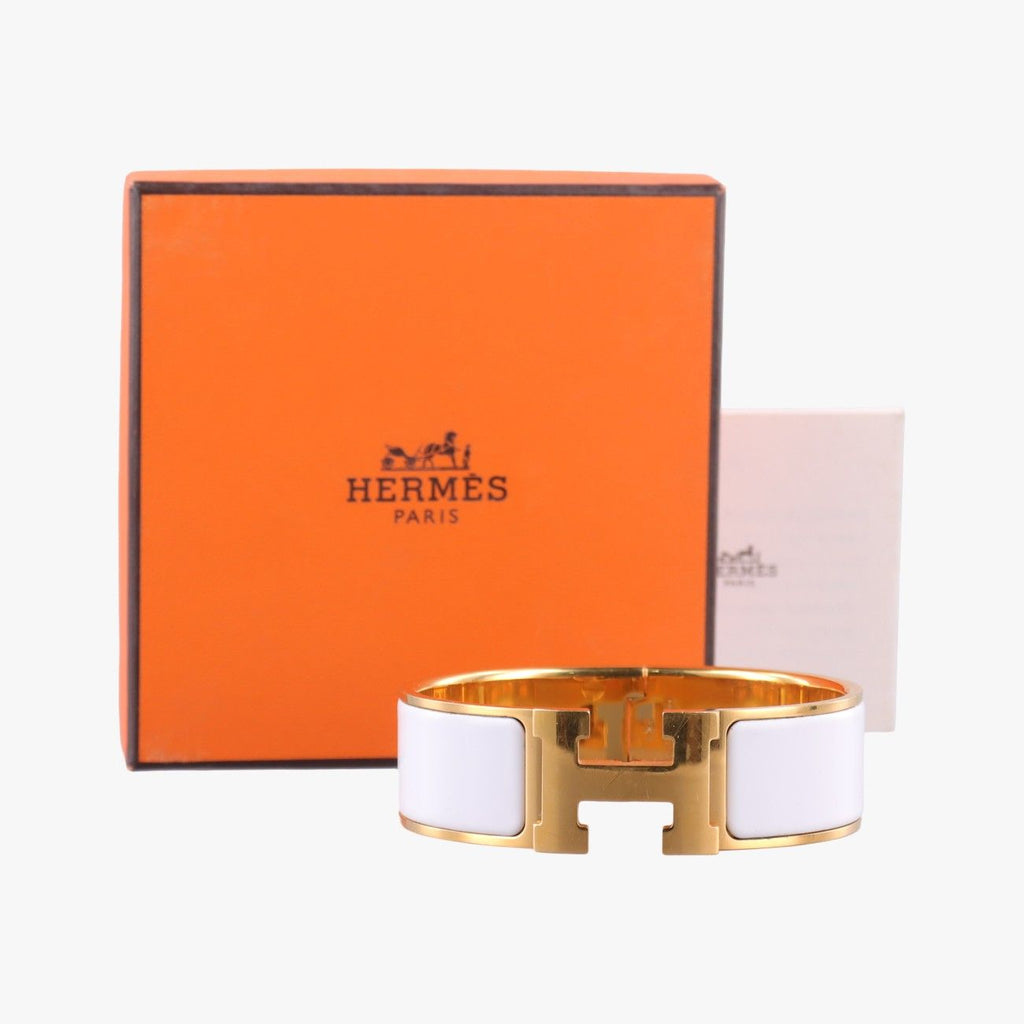 Hermes Clic Clac White Gold Bracelet — view 4