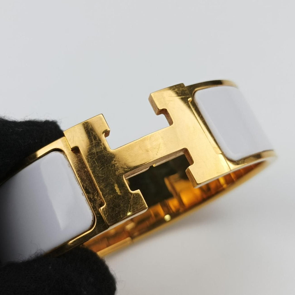 Hermes Clic Clac White Gold Bracelet — view 5