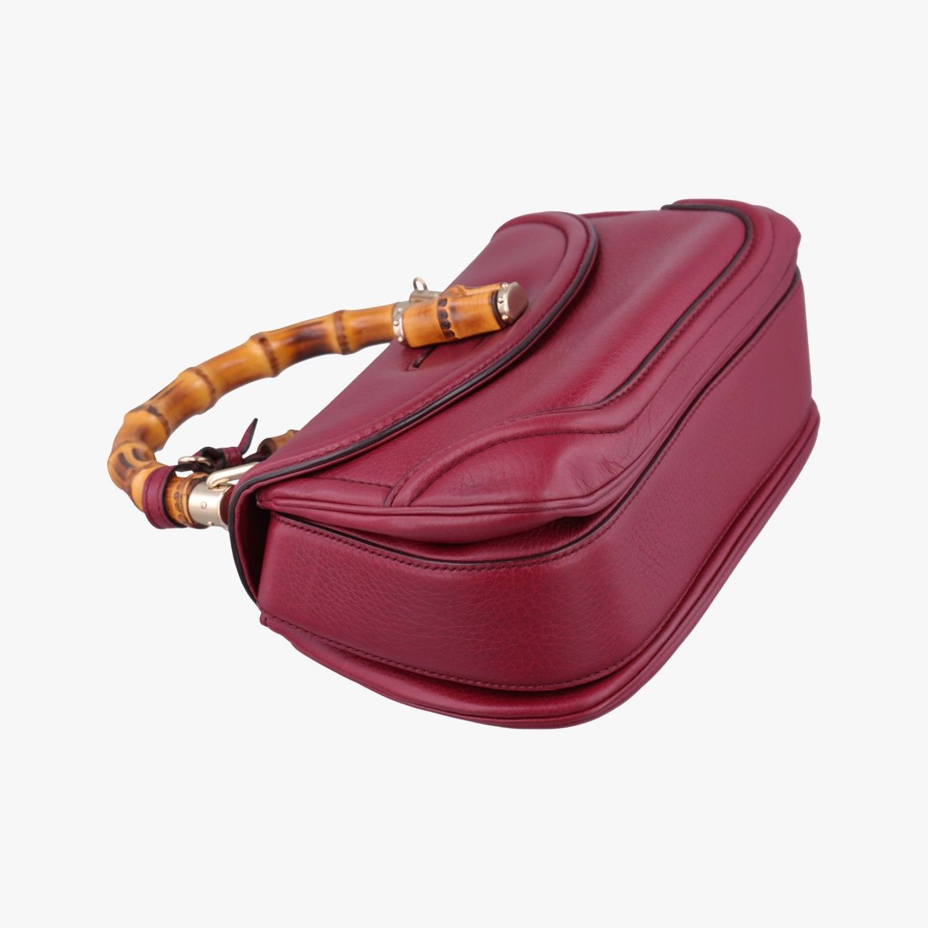 Gucci New Bamboo Wine Red Leather Shoulder — view 5