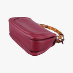 Gucci New Bamboo Wine Red Leather Shoulder — view 6