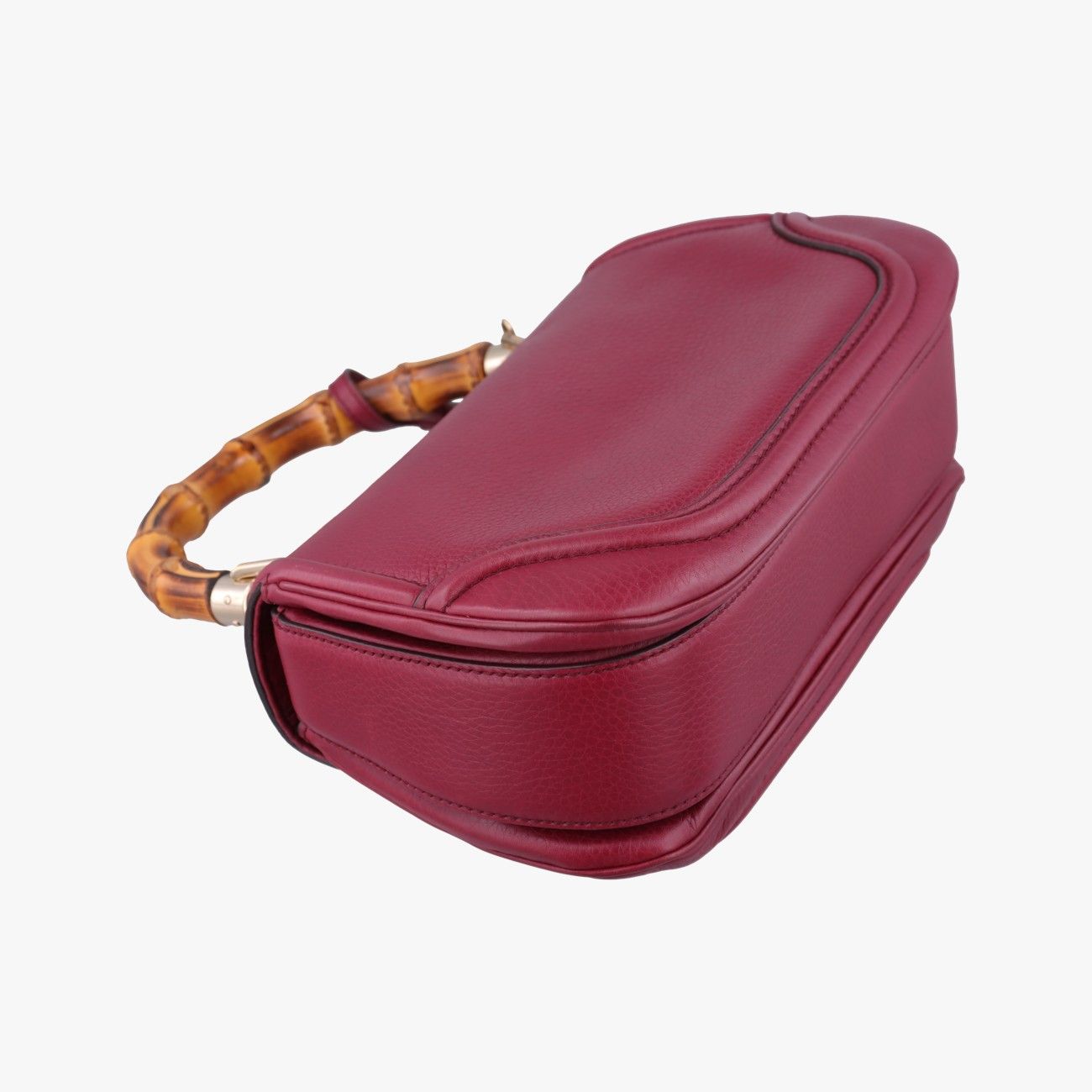 Gucci New Bamboo Wine Red Leather Shoulder — view 7