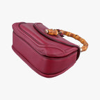 Gucci New Bamboo Wine Red Leather Shoulder — view 4