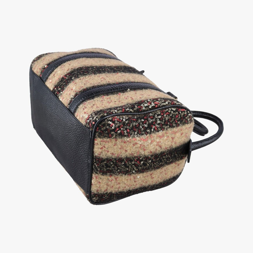 Fendi Forever Bowlet Multicolor Sequin Embroidery Wool Fabric Patent Zge Handbag — view 4