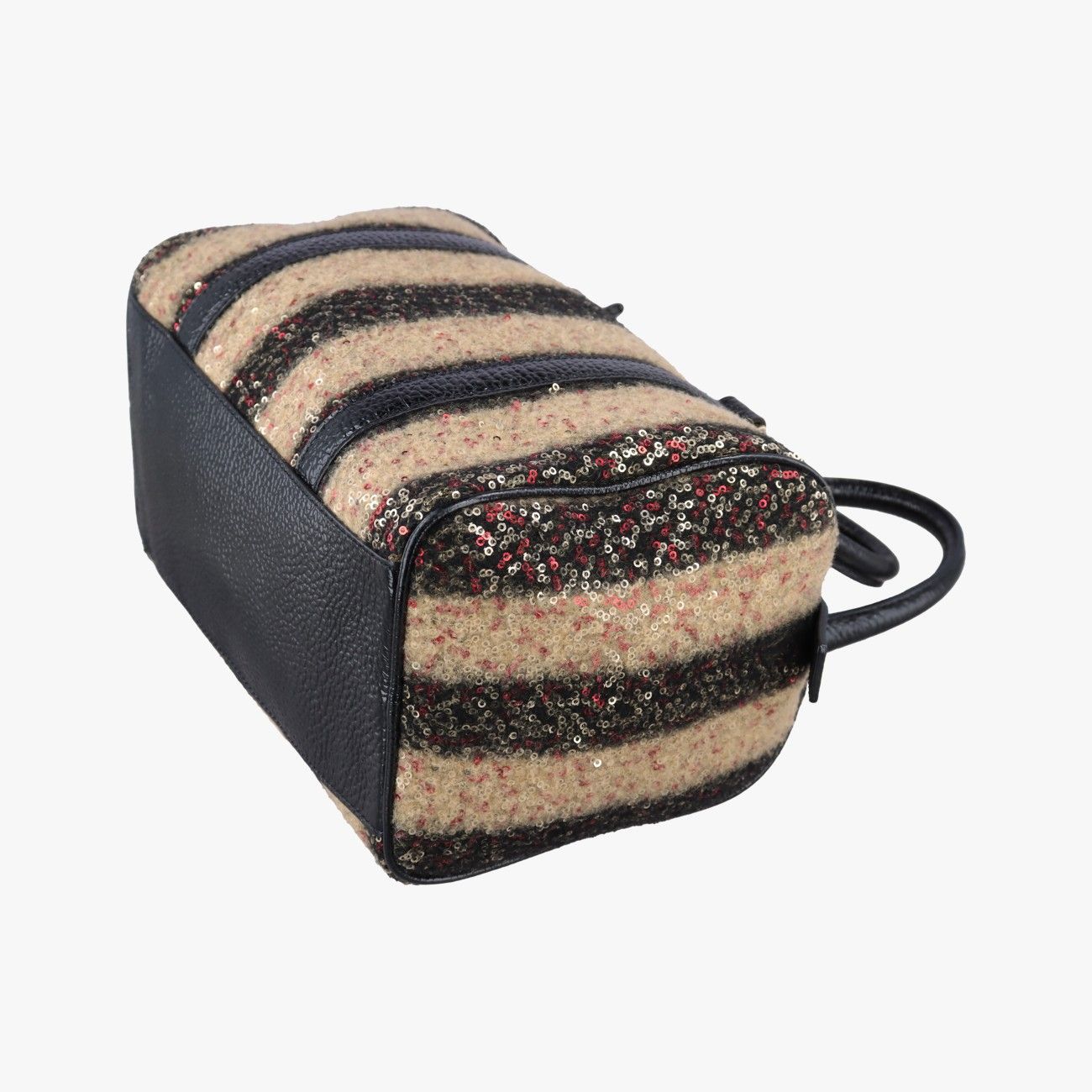 Fendi Forever Bowlet Multicolor Sequin Embroidery Wool Fabric Patent Zge Handbag — view 4