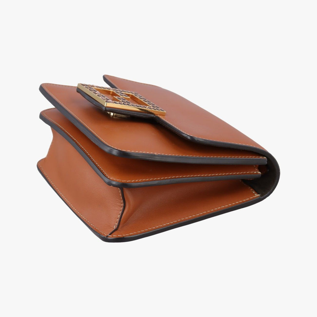 Fendi Fab Brown Leather Aaiw Shoulder — view 4